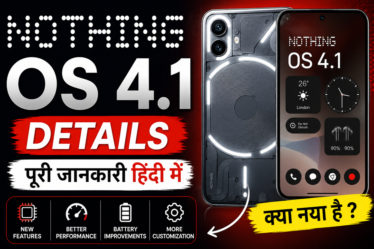 Nothing OS 4.1 details in Hindi