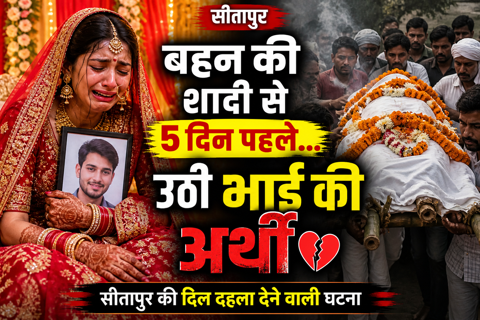 Sitapur news brother death before sister marriage emotional funeral scene India