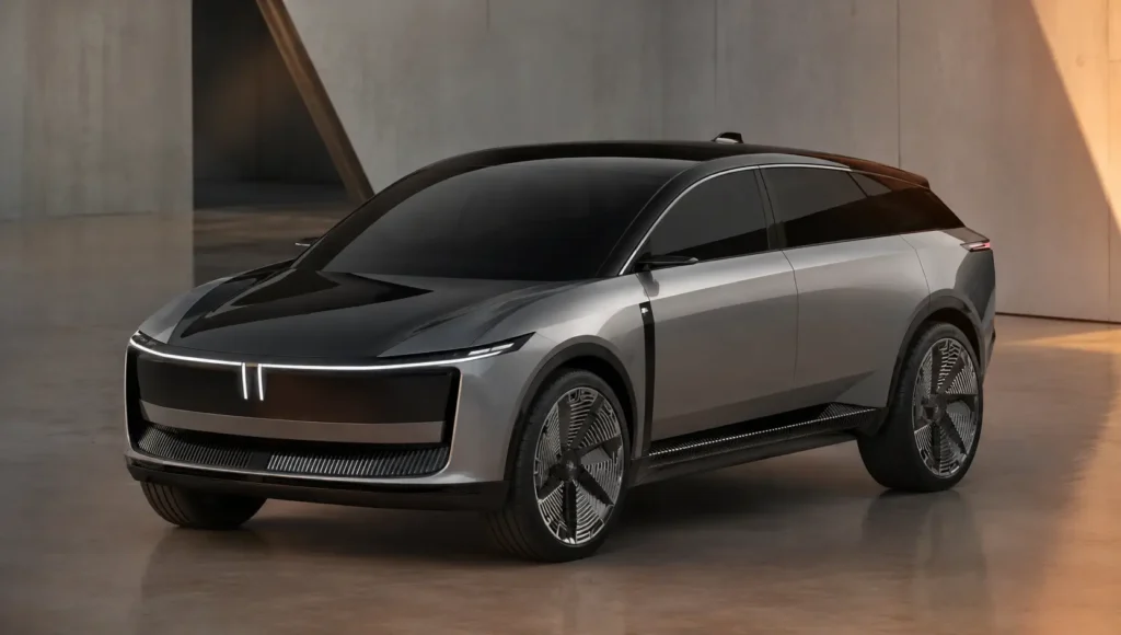 Tata Avinya futuristic electric SUV front three quarter view with premium design and aerodynamic body in HD