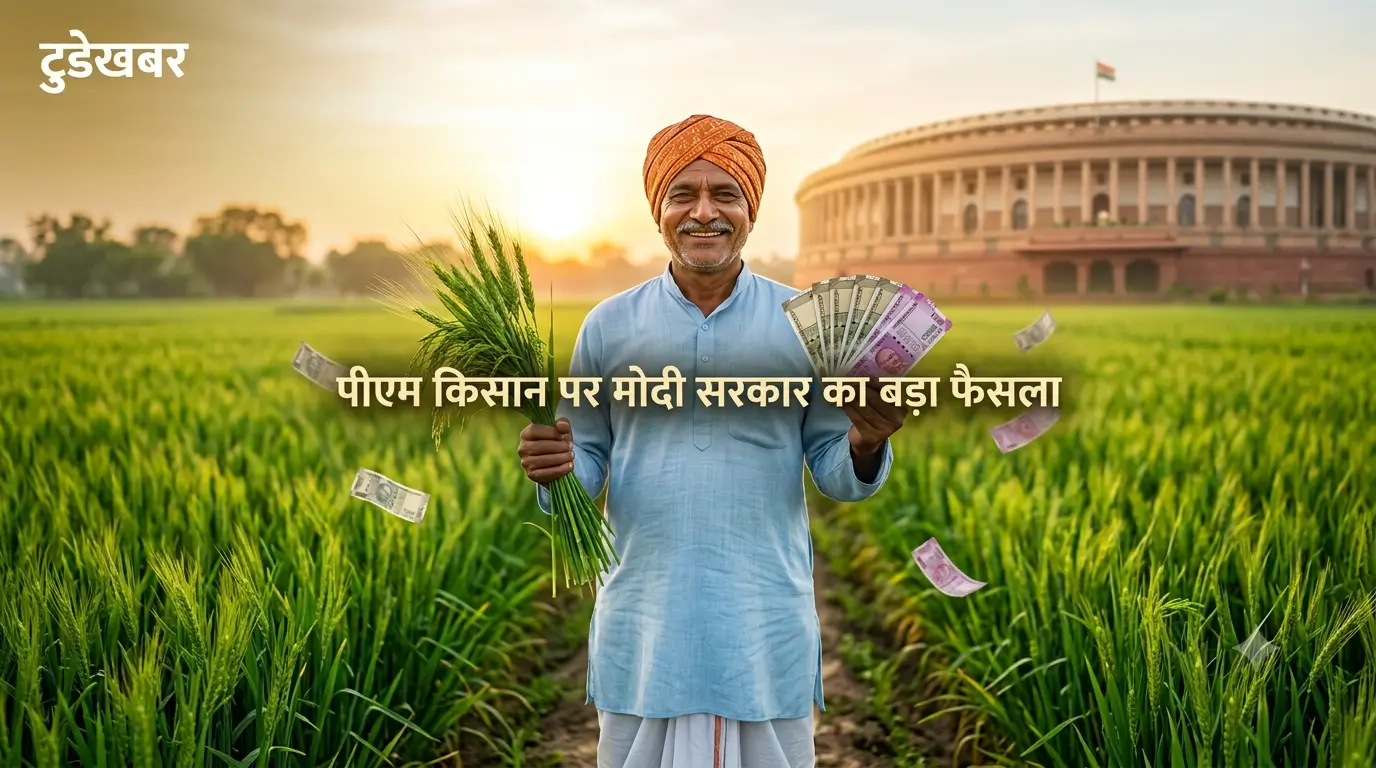 PM Kisan Yojana को 5 साल का विस्तार मिलने के बाद खेत में खुश किसान का सांकेतिक चित्र