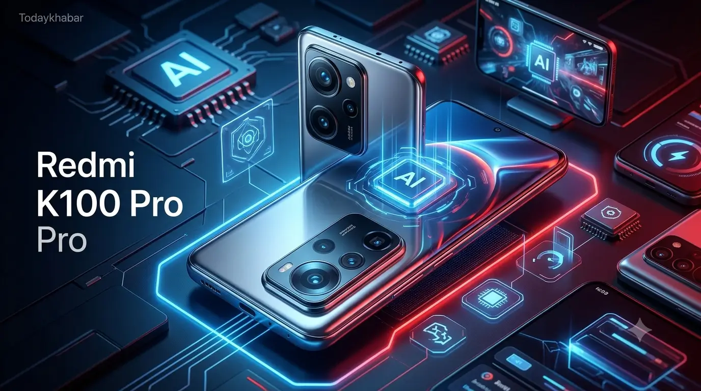 Redmi K100 Pro Series upcoming flagship smartphone with futuristic design, powerful camera module and premium technology concept
