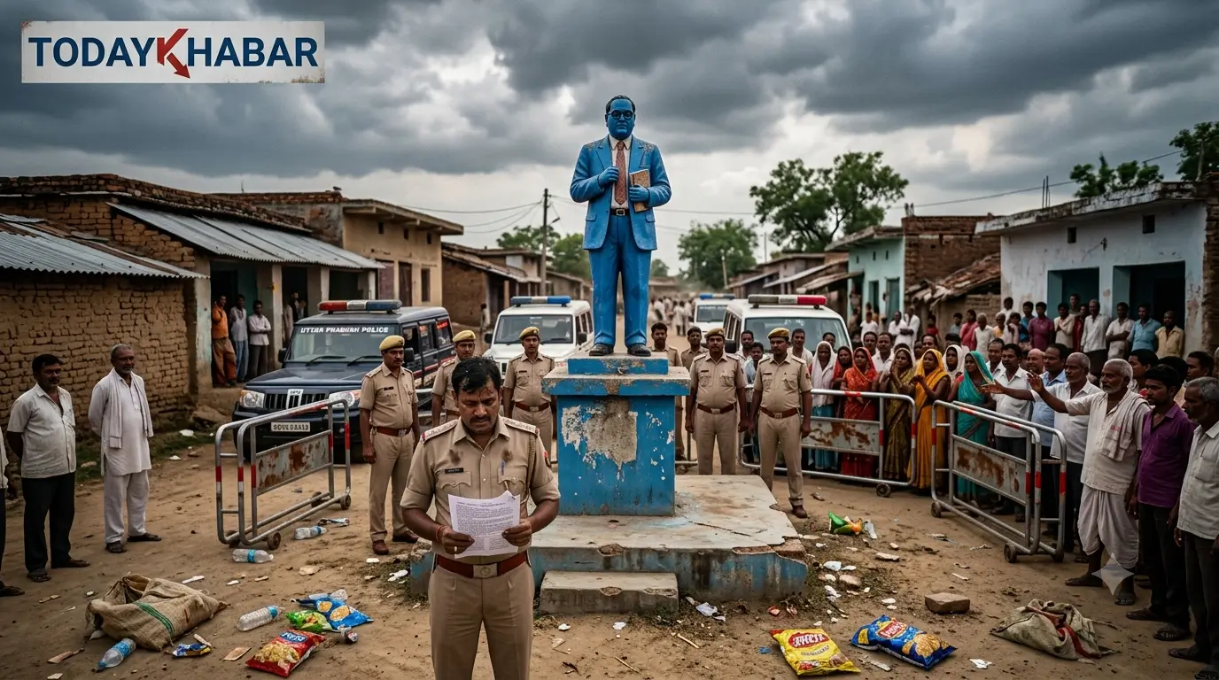 अंबेडकर प्रतिमा विवाद के बाद उत्तर प्रदेश में दरोगा समेत 5 पुलिसकर्मियों के निलंबन को दर्शाती सांकेतिक तस्वीर।