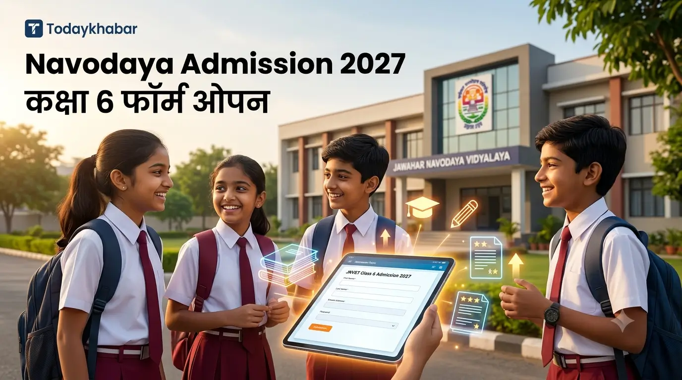 JNVST Class 6 Admission 2027 Navodaya Vidyalaya entrance exam form and school students thumbnail