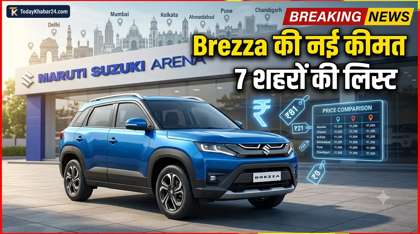 Maruti Brezza On-Road Price 2026 की नई कीमतें, 7 बड़े शहरों में SUV प्राइस अपडेट