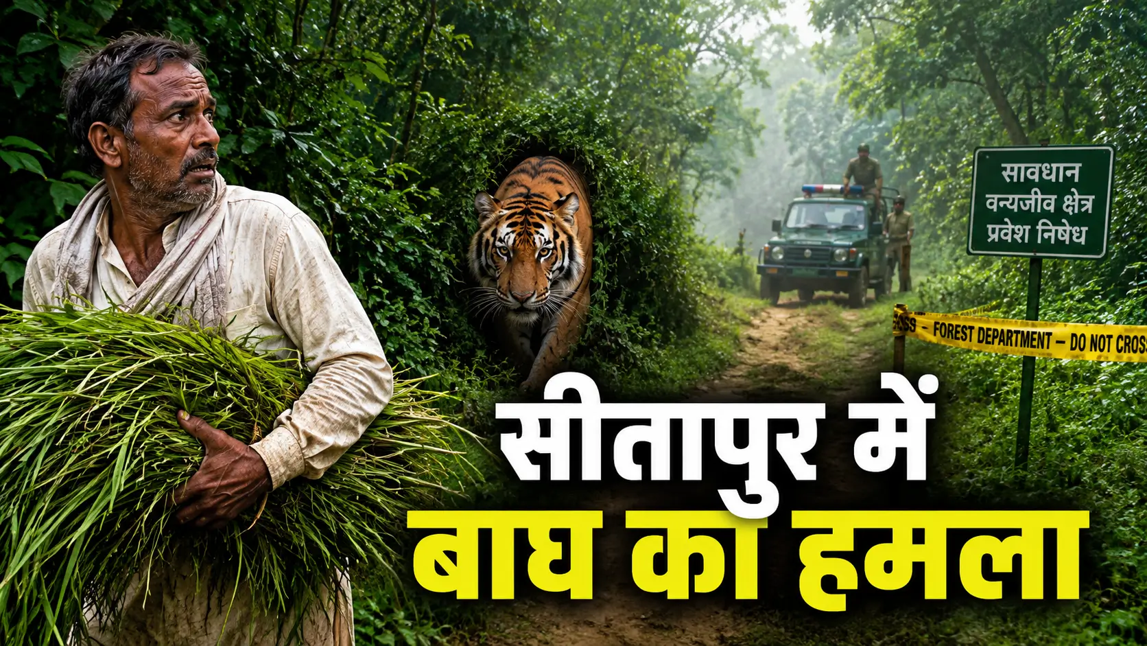 सीतापुर न्यूज बाघ के काटने से हुई मौत