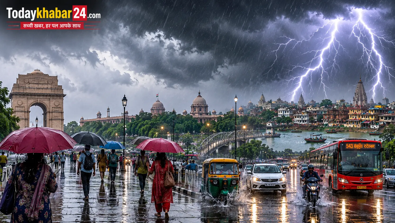 मौसम अपडेट: दिल्ली, उत्तर प्रदेश और बिहार में भारी बारिश के बीच मानसून सक्रिय, IMD ने 26 जुलाई तक बारिश का अलर्ट जारी किया।