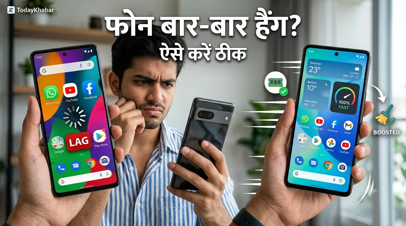 Mobile Hang Problem: बार-बार हैंग हो रहे स्मार्टफोन को ठीक करने के आसान तरीके दिखाती फीचर्ड इमेज
