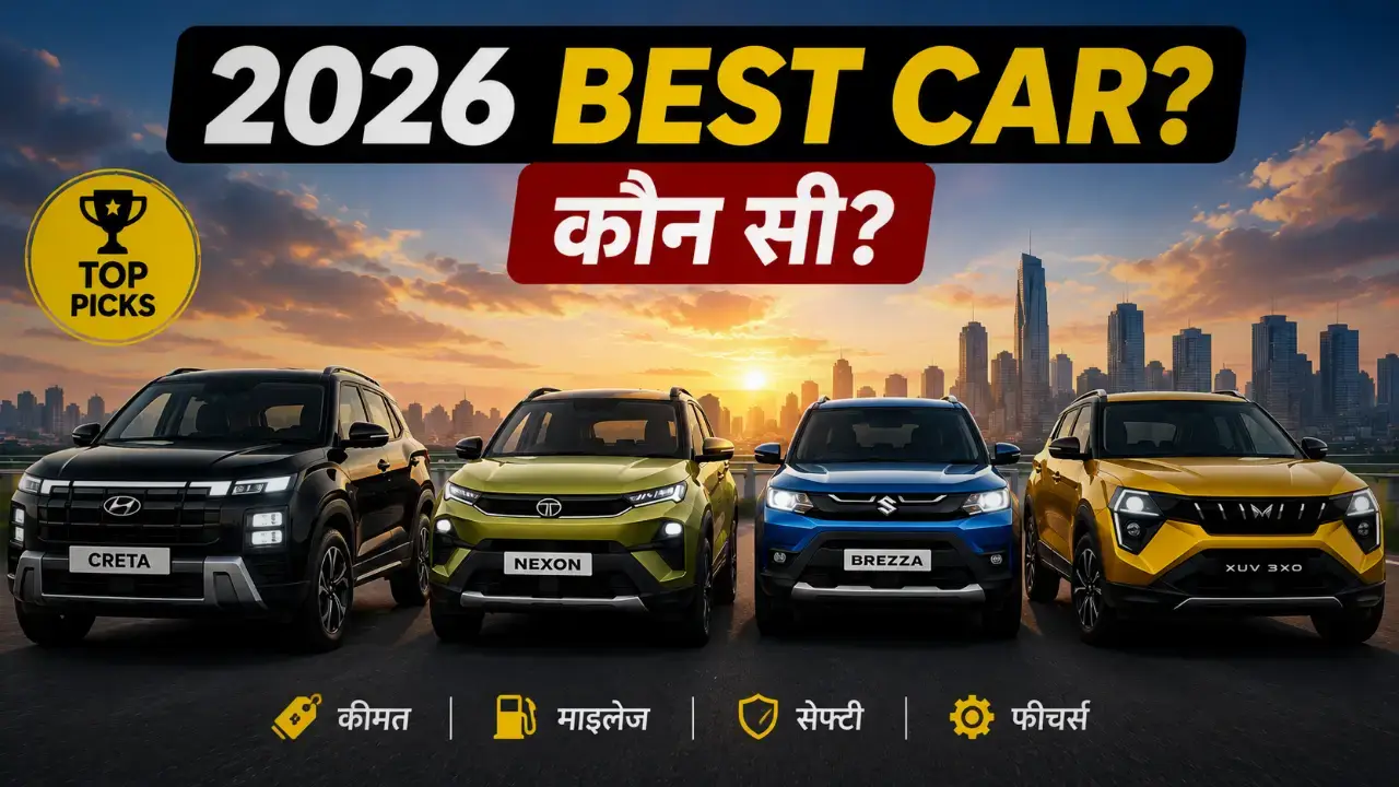 Best car in 2026 2026 Hyundai Creta, Tata Nexon, Maruti Brezza और Mahindra XUV 3XO